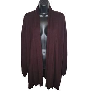 Susan Graver Open Front Cardigan Sweater with Ruched Sleeves 3x